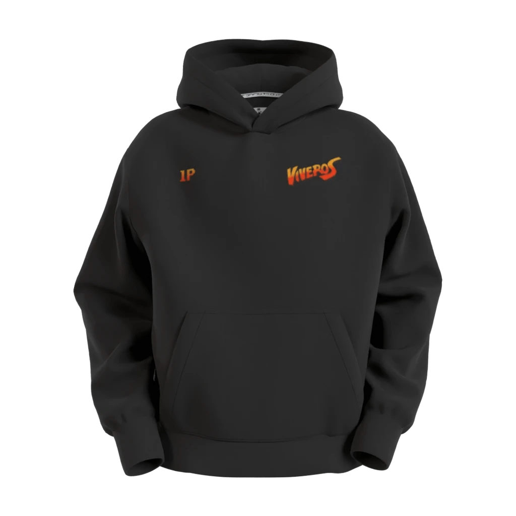 Hood Print Black Street Fighter Hoodie - 23point5 Shop